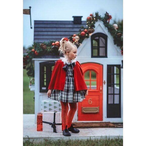 Only little once A Very Vintage Holiday dress and cape - Picture 1 of 11